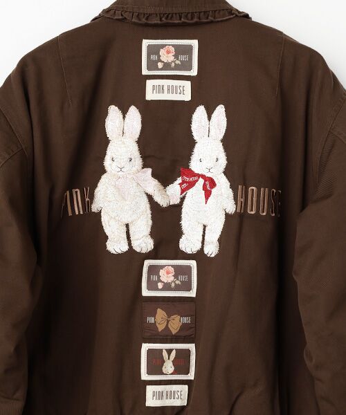PINK HOUSE / ピンクハウス ブルゾン | ●バラ園うさぎ刺繍ブルゾン | 詳細17