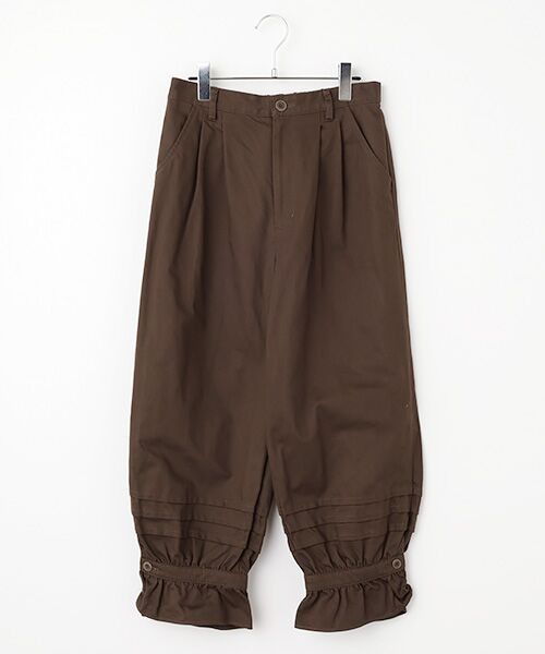 PINK HOUSE/ピンクハウス フリル使いバルーンパンツ ビターチョコレート L PINK HOUSE/ピンクハウス フリル使いバルーンパンツ ビターチョコレート L