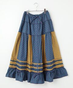 チェリープリントスカート　ピンクハウス　ティアードロングスカート タグ付き　美品 チェリープリントスカート （ロング・マキシ丈スカート）｜PINK