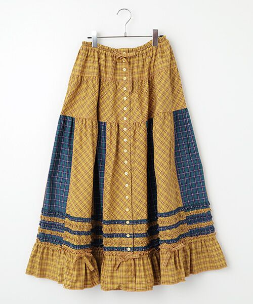 PINK HOUSE / ピンクハウス ロング・マキシ丈スカート | ●オリジナルコードチェックスカート（イエロー）