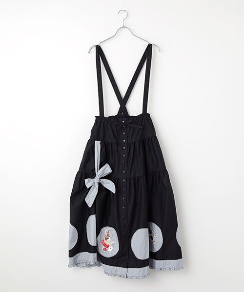 PINK HOUSE/ピンクハウス ハロウィーンワンダーランドワッペン使いスカート クロ F PINK HOUSE/ピンクハウス ハロウィーンワンダーランドワッペン使いスカート クロ F