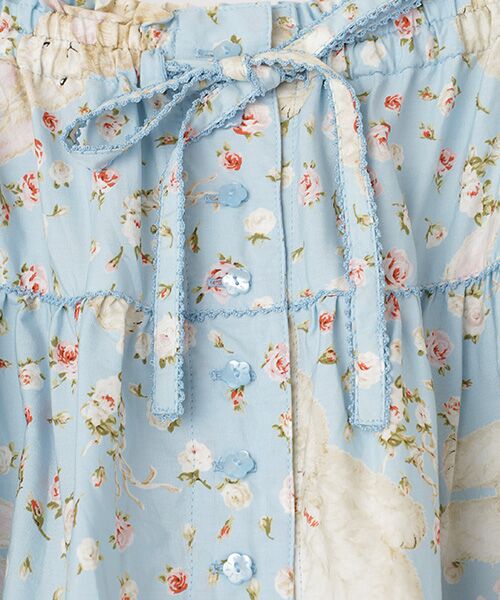 PINK HOUSE / ピンクハウス ロング・マキシ丈スカート | バラ園うさぎプリントスカート | 詳細2