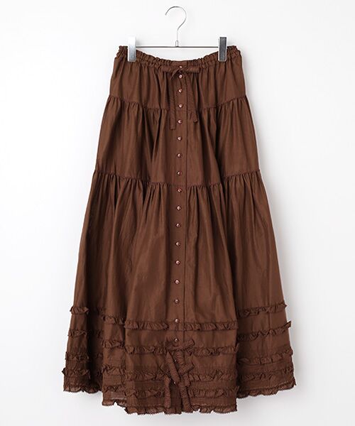 PINK HOUSE/ピンクハウス ローンティアードスカート チョコレート F PINK HOUSE/ピンクハウス ローンティアードスカート チョコレート F