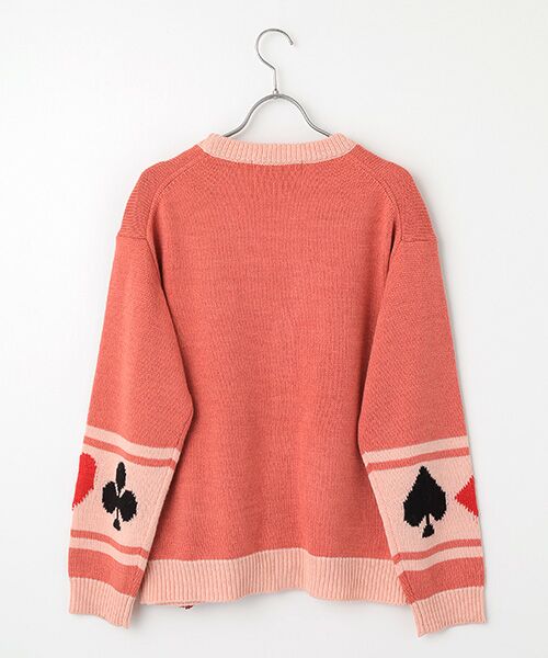 うさぎ顔ぐるみモチーフ付きニットカーディガン （カーディガン