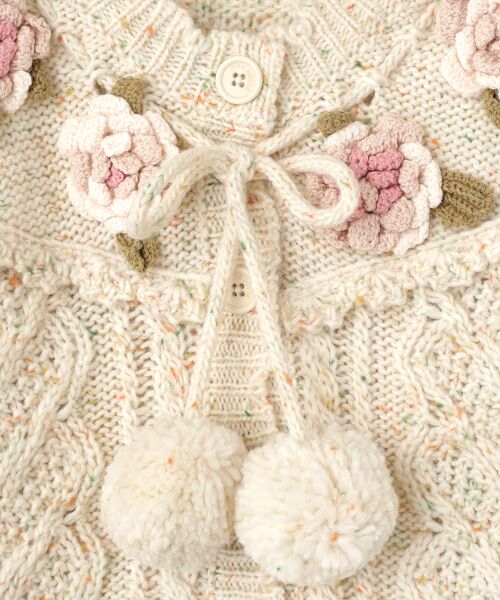 PINK HOUSE / ピンクハウス カーディガン・ボレロ | ●バラモチーフ付きヨークニットカーディガン | 詳細1