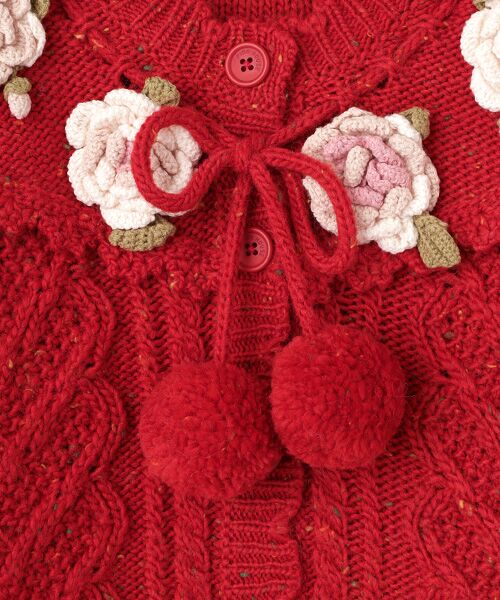 PINK HOUSE / ピンクハウス カーディガン・ボレロ | ●バラモチーフ付きヨークニットカーディガン | 詳細2