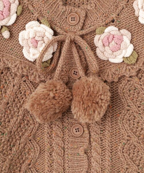 PINK HOUSE / ピンクハウス カーディガン・ボレロ | ●バラモチーフ付きヨークニットカーディガン | 詳細7