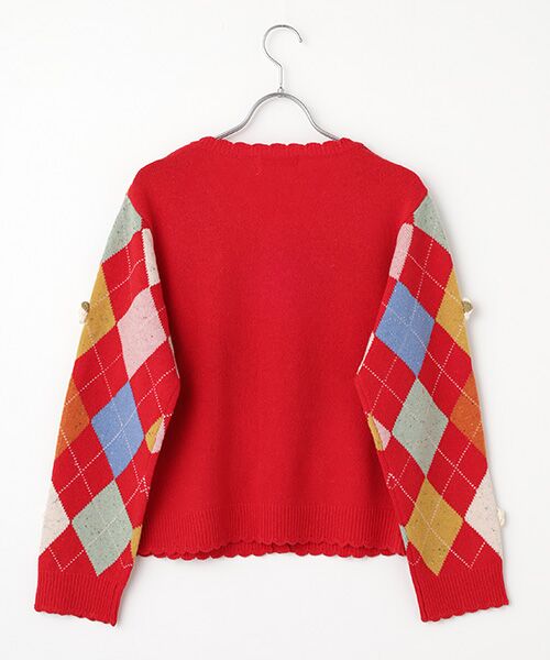 PINK HOUSE / ピンクハウス カーディガン・ボレロ | モチーフ付きアーガイルニットカーディガン | 詳細2