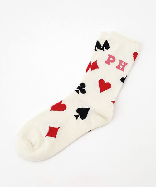 PINK HOUSE/ピンクハウス PHトランプ柄ソックス キナリ F PINK HOUSE/ピンクハウス PHトランプ柄ソックス キナリ F