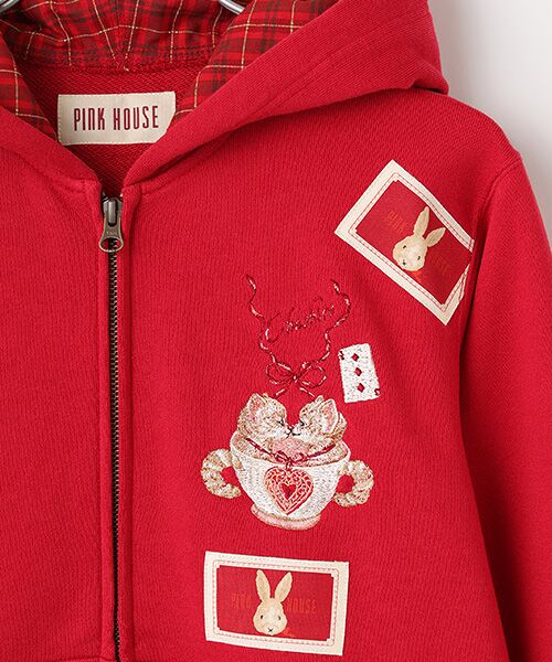 PINK HOUSE / ピンクハウス パーカー | TWINS CHESHIREワンポイント刺繍パーカー | 詳細2