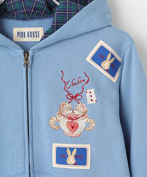 PINK HOUSE / ピンクハウス パーカー | TWINS CHESHIREワンポイント刺繍パーカー | 詳細4