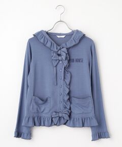 ピンクハウス コットンリボンフリルカーディガン サックスブルー PINK HOUSE / ピンクハウス カーディガン・ボレロ