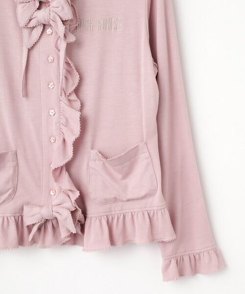PINK HOUSE / ピンクハウス カーディガン・ボレロ | ●ロゴ刺繍フリル使いカーディガン | 詳細4