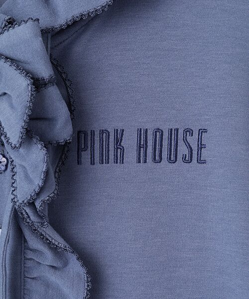 PINK HOUSE / ピンクハウス カーディガン・ボレロ | ロゴ刺繍フリル使いカーディガン | 詳細1