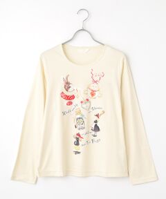 【極美品】PINK HOUSE ピンクハウス　ピコフリル　カットソー　ホワイト セール】 ○桜Teddyプリントカットソー （カットソー）｜PINK