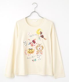 PINKHOUSE ピンクハウスキナリチューリップうさぎ　カットソーTシャツＬ PINK HOUSE / ピンクハウス チューリップうさぎプリント