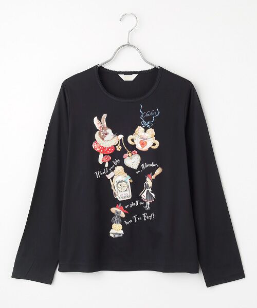 PINK HOUSE/ピンクハウス ハロウィーンワンダーランドプリントカットソー クロ M PINK HOUSE/ピンクハウス ハロウィーンワンダーランドプリントカットソー クロ M