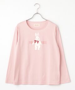 PINK HOUSE / ピンクハウス カットソー | バラ園うさぎプリントカットソー