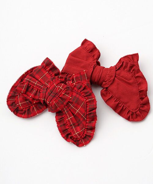 PINK HOUSE / ピンクハウス スウェット | ●チェック＆無地リボンブローチ付きロゴプリントトレーナー | 詳細5