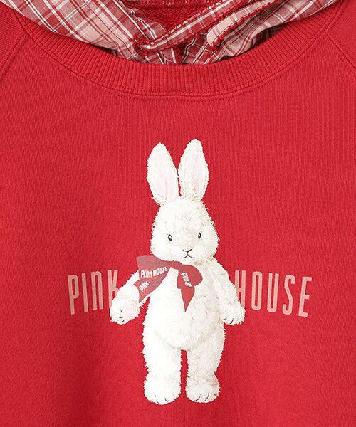 PINK HOUSE / ピンクハウス スウェット | ●バラ園うさぎフード付きトレーナー | 詳細1
