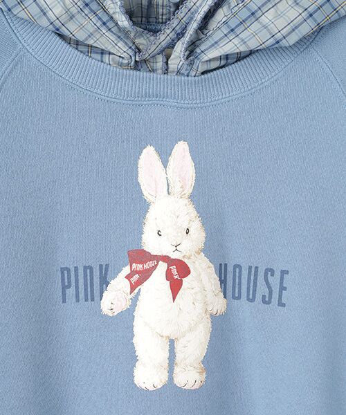 PINK HOUSE / ピンクハウス スウェット | バラ園うさぎフード付きトレーナー | 詳細1