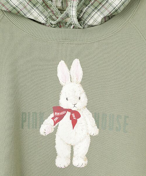 PINK HOUSE / ピンクハウス スウェット | ●バラ園うさぎフード付きトレーナー | 詳細8