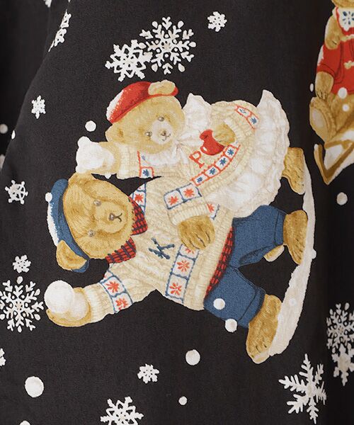 PINK HOUSE / ピンクハウス シャツ・ブラウス | ●三つ子のくま冬支度プリントフードブラウス | 詳細1