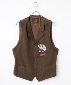 【美品】 ベスト Lサイズ ブラウン系 WOMEN トラッドストライプニットベスト ブラウン