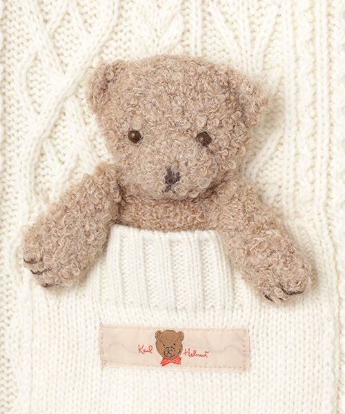 くまモチーフ付きニットカーディガン （カーディガン・ボレロ