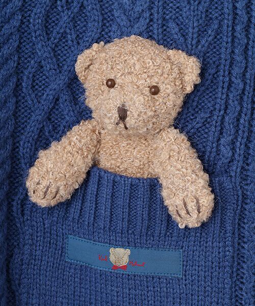 くまモチーフ付きニットカーディガン （カーディガン・ボレロ