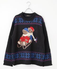 PINK HOUSE / ピンクハウス ニット・セーター | 三つ子のくま冬支度柄ニット