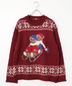 PINK HOUSE / ピンクハウス ニット・セーター | 三つ子のくま冬支度柄ニット