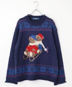 PINK HOUSE / ピンクハウス ニット・セーター | 三つ子のくま冬支度柄ニット