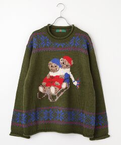 PINK HOUSE / ピンクハウス ニット・セーター | 三つ子のくま冬支度柄ニット