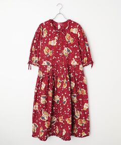 PINK HOUSE / ピンクハウス ロング・マキシ丈ワンピース | 三つ子のくまの冬支度プリントワンピース