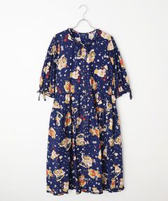 PINK HOUSE / ピンクハウス ロング・マキシ丈ワンピース | ●三つ子のくまの冬支度プリントワンピース