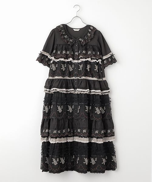 PINK HOUSE/ピンクハウス ロココレース使いワンピース クロ系 FREE PINK HOUSE/ピンクハウス ロココレース使いワンピース クロ系 FREE