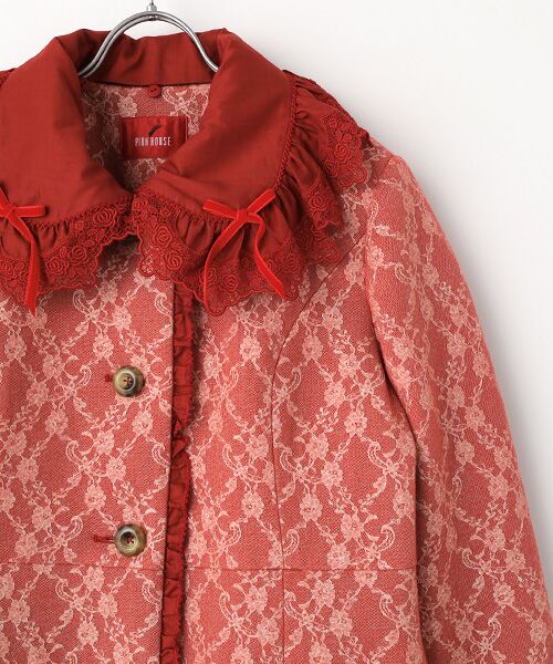 ケミカルレース使いニードルパンチコート （その他アウター）｜PINK