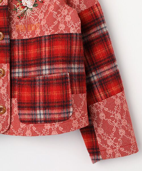 PINK HOUSE / ピンクハウス その他アウター | ニードルパンチ×シャギーチェックジャケット | 詳細3