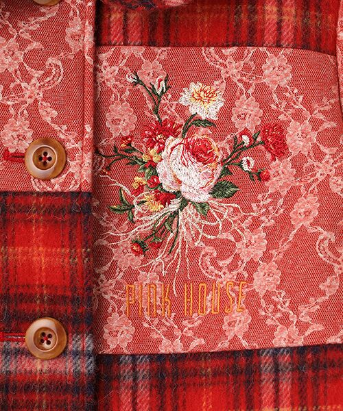 PINK HOUSE / ピンクハウス その他アウター | ニードルパンチ×シャギーチェックジャケット | 詳細5