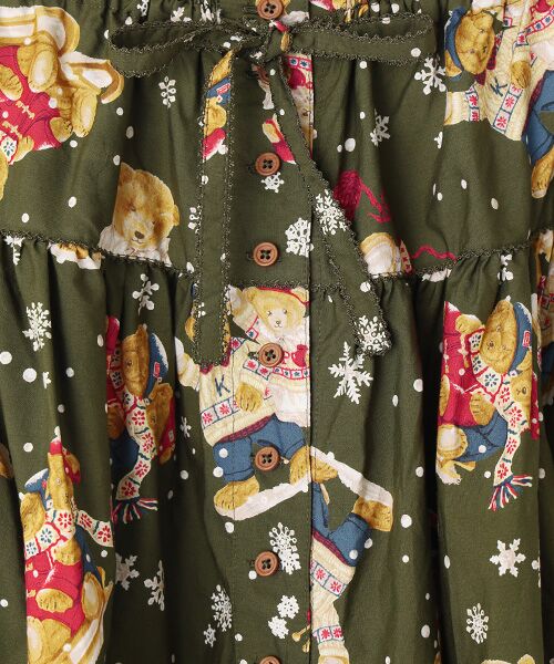 PINK HOUSE / ピンクハウス ロング・マキシ丈スカート | 三つ子のくまの冬支度プリントスカート | 詳細2