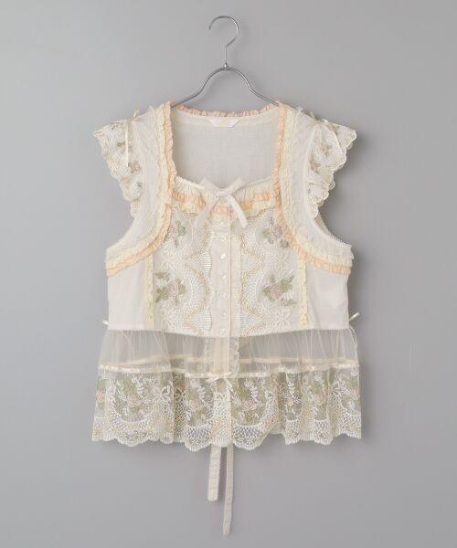 PINK HOUSE/ピンクハウス ロココレース使いベスト アイボリー系 FREE