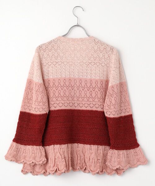 PINK HOUSE / ピンクハウス カーディガン・ボレロ | モチーフ付き透かしニットカーディガン | 詳細3