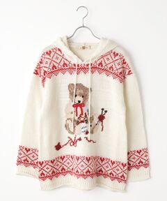 PINK HOUSE / ピンクハウス ニット・セーター | 三つ子のくまの冬支度モチーフニットパーカー