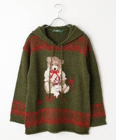 PINK HOUSE / ピンクハウス ニット・セーター | 三つ子のくまの冬支度モチーフニットパーカー