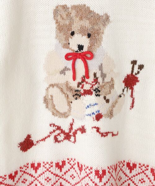 PINK HOUSE / ピンクハウス ニット・セーター | ●三つ子のくまの冬支度モチーフニットパーカー | 詳細1