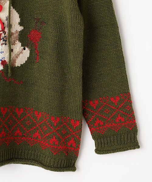 PINK HOUSE / ピンクハウス ニット・セーター | ●三つ子のくまの冬支度モチーフニットパーカー | 詳細5