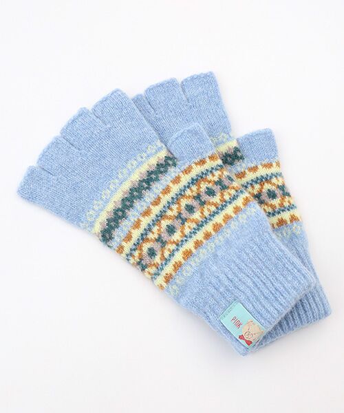 PINK HOUSE/ピンクハウス 編み込みニット手袋 ミズイロ系 FREE PINK HOUSE/ピンクハウス 編み込みニット手袋 ミズイロ系 FREE