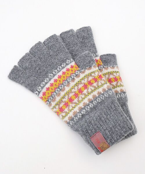 PINK HOUSE/ピンクハウス 編み込みニット手袋 グレー系 FREE PINK HOUSE/ピンクハウス 編み込みニット手袋 グレー系 FREE