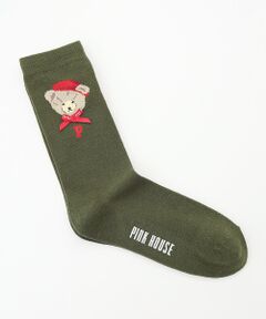 PINK HOUSE / ピンクハウス ソックス | 三つ子のくま冬支度モチーフソックス